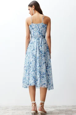 Trendyol Vestido midi de tirantes lazo^Mujer Vestidos Y Monos