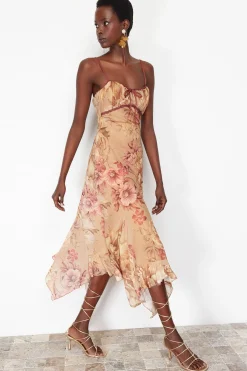 Trendyol Vestido midi detalle lazo^Mujer Vestidos Y Monos