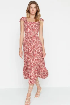Trendyol Vestido midi flores^Mujer Vestidos Y Monos