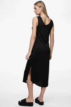 Pieces Vestido midi fluido con lurex^Mujer Vestidos Y Monos