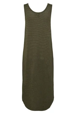 Pieces Vestido midi fluido con lurex^Mujer Vestidos Y Monos