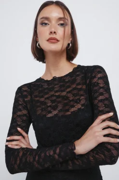 Springfield Vestido midi lace asim&eacute;trico^Mujer Vestidos Y Monos