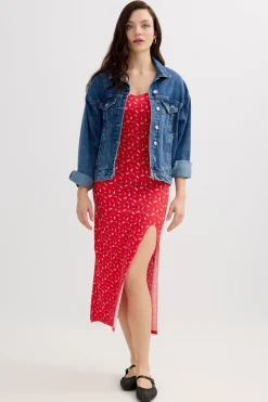 Inside Vestido midi manga corta^Mujer Vestidos Y Monos