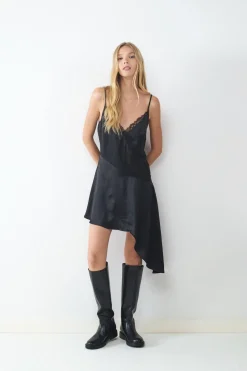 Balmohk Vestido midi satinado encaje^Mujer Vestidos Y Monos