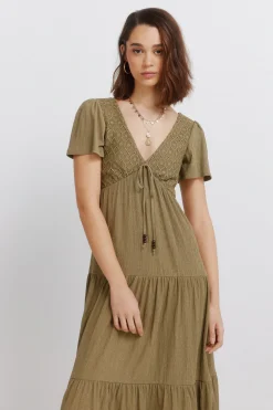 Springfield Vestido midi volantes^Mujer Vestidos Y Monos