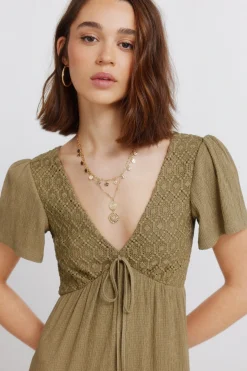 Springfield Vestido midi volantes^Mujer Vestidos Y Monos