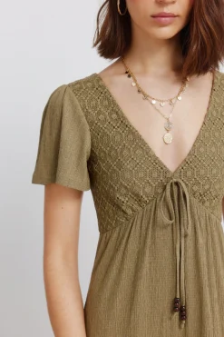 Springfield Vestido midi volantes^Mujer Vestidos Y Monos