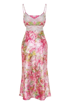 Trendyol Vestido satinado estampado^Mujer Vestidos Y Monos