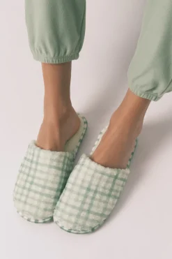 Women'secret Zapatillas casa borreguito cuadros s^Mujer Zapatillas De Casa