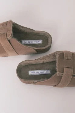 Women'secret Zapatillas casa tipo zueco marr&oacute;n^Mujer Zapatillas De Casa